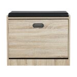 Oikiture Shoe Storage Bench with PU Seat 0.6M Wooden