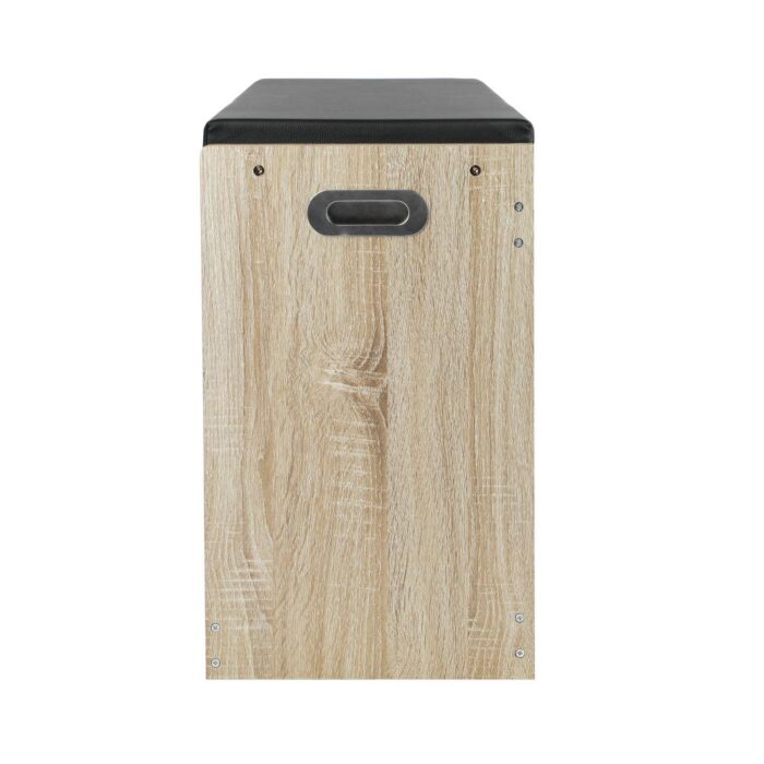 Oikiture Shoe Storage Bench with PU Seat 0.6M Wooden - Image 4