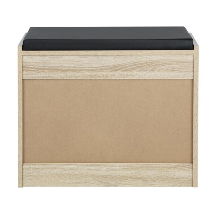 Oikiture Shoe Storage Bench with PU Seat 0.6M Wooden - Image 5