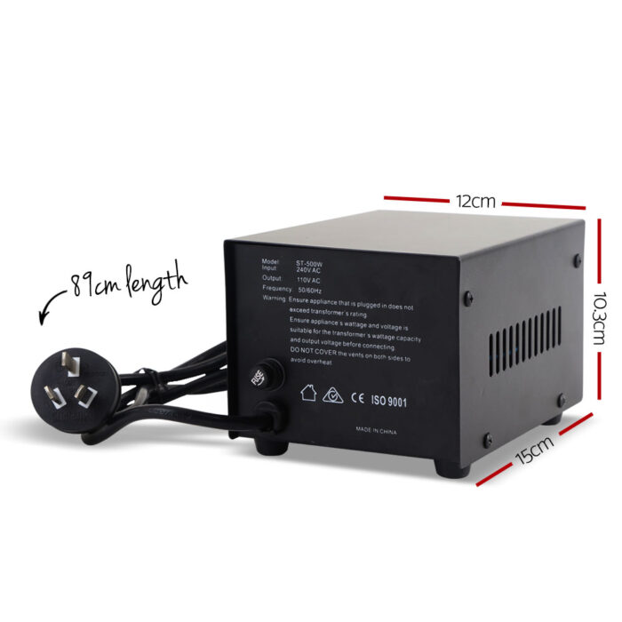 Giantz Step Down Transformer 500W 240V TO 110V Stepdown Voltage Converter AU-US - Image 2