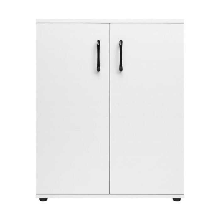 Oikiture Storage Cabinet 3 Shelves Freestanding White - Image 2