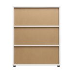 Oikiture Storage Cabinet 3 Shelves Freestanding White - Image 4