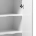 Oikiture Storage Cabinet 3 Shelves Freestanding White - Image 5