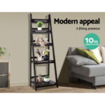 Artiss Bookshelf Corner Shelf 5 Tiers - ZANE Coffee - Image 4