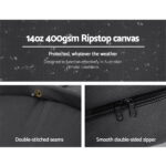 Weisshorn Double Swag Camping Swags Canvas Free Standing Dome Tent Dark Grey - Image 4