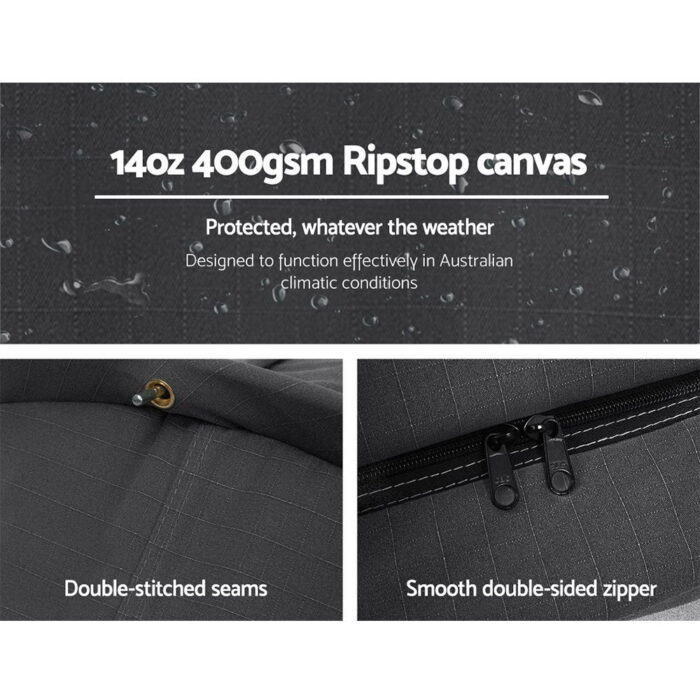 Weisshorn Double Swag Camping Swags Canvas Free Standing Dome Tent Dark Grey - Image 4