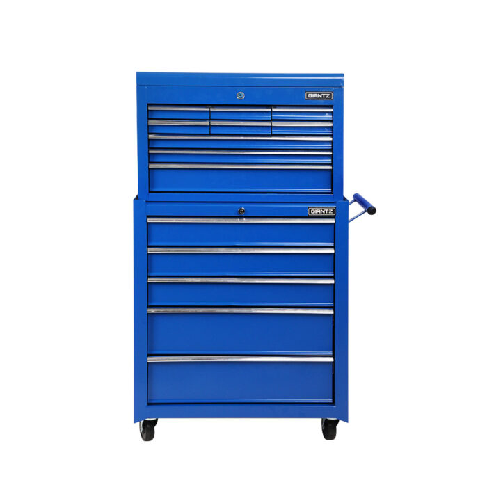 Giantz 14 Drawer Tool Box Cabinet Chest Mechanic Garage Storage Trolley Blue - Image 4