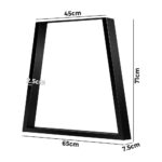 Oikiture 2x Dining Coffee Table Legs Industrial Vintage Bench Trapezoid Metal - Image 3