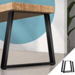 Oikiture 2x Coffee Dining Table Legs Trapezoid Industrial Vintage Bench Metal - Image 6