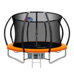 Everfit 10FT Kids Trampoline with Safety Net & Ladder Orange