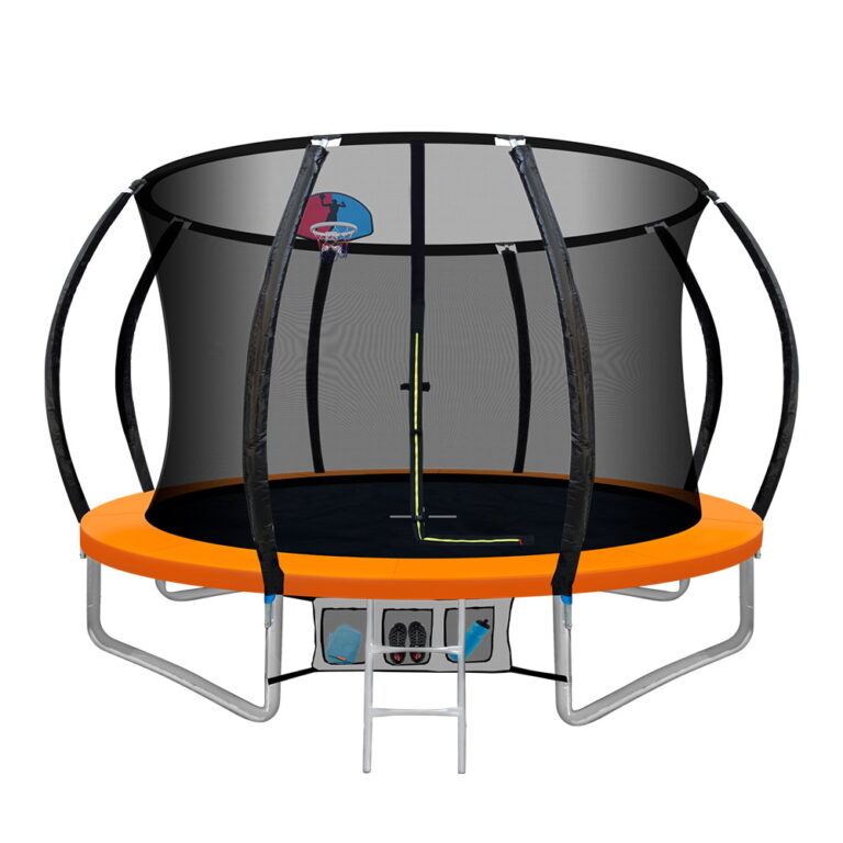 Everfit 10FT Kids Trampoline with Safety Net & Ladder Orange