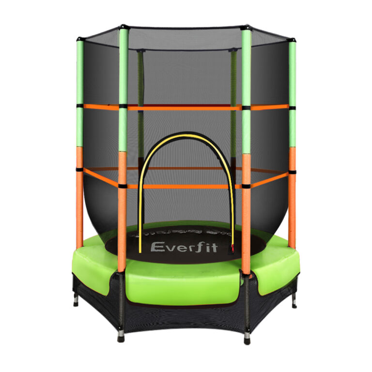 Everfit 4.5ft Kids Trampoline with Safety Net - Green Fun