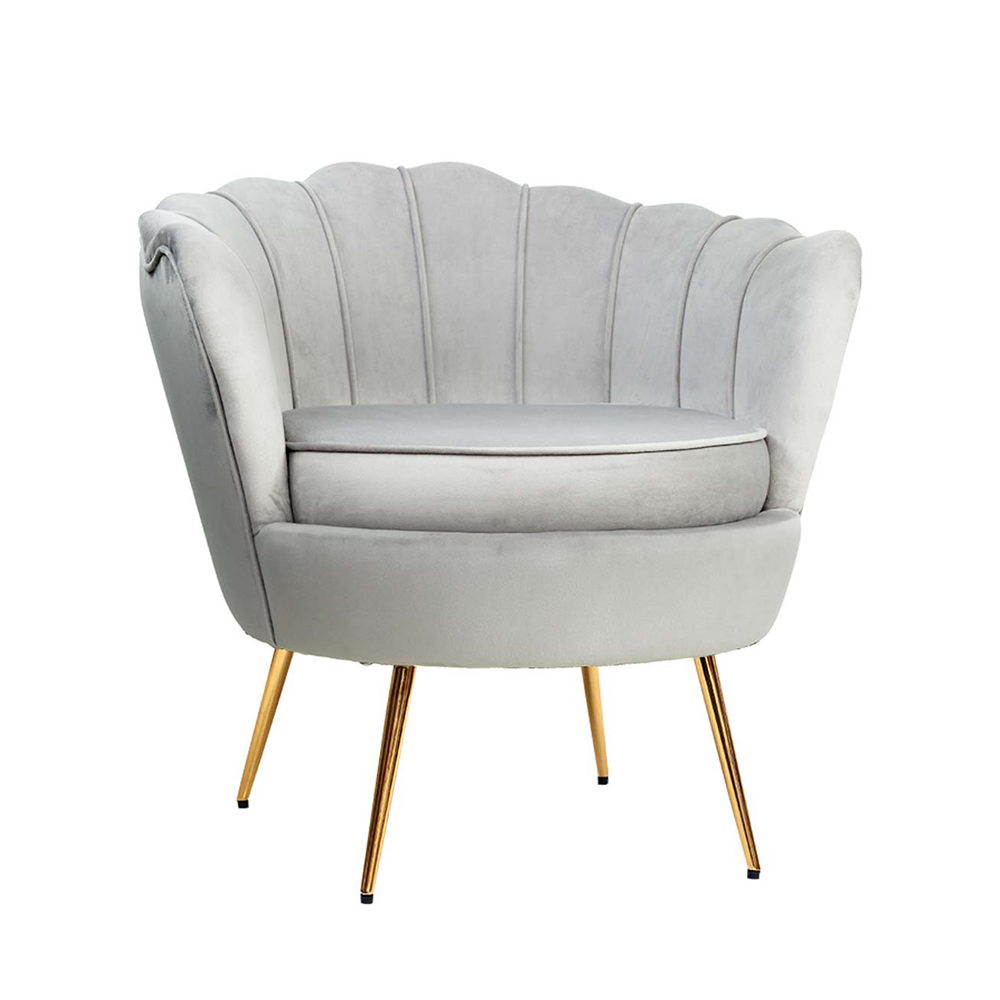 UPHO-5002-VEL-GY-00 Artiss Armchair Velvet Grey Callista - Image 1