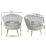 Artiss Armchair Velvet Grey Callista - Image 2