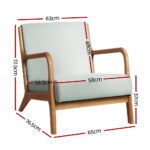 Artiss Armchair Fabric Grey Olive - Image 2