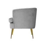 Artiss Armchair Lounge Accent Chair Armchairs Sofa Chairs Velvet Grey Couch - Image 4