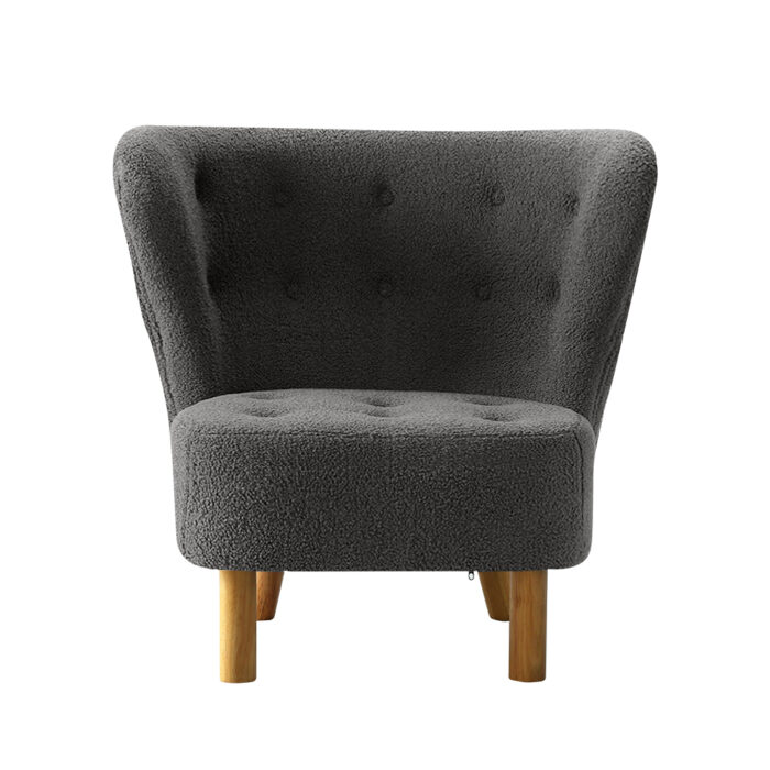 Artiss Armchair Lounge Accent Chair Armchairs Couch Chairs Sofa Bedroom Charcoal - Image 3