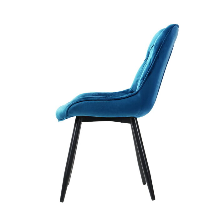 Artiss Set of 2 Starlyn Dining Chairs Kitchen Chairs Velvet Padded Seat Blue - Image 4