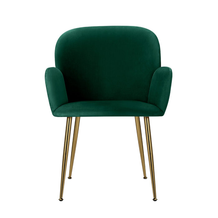 Artiss Dining Chairs Set of 2 Velevt Green Kynsee - Image 3