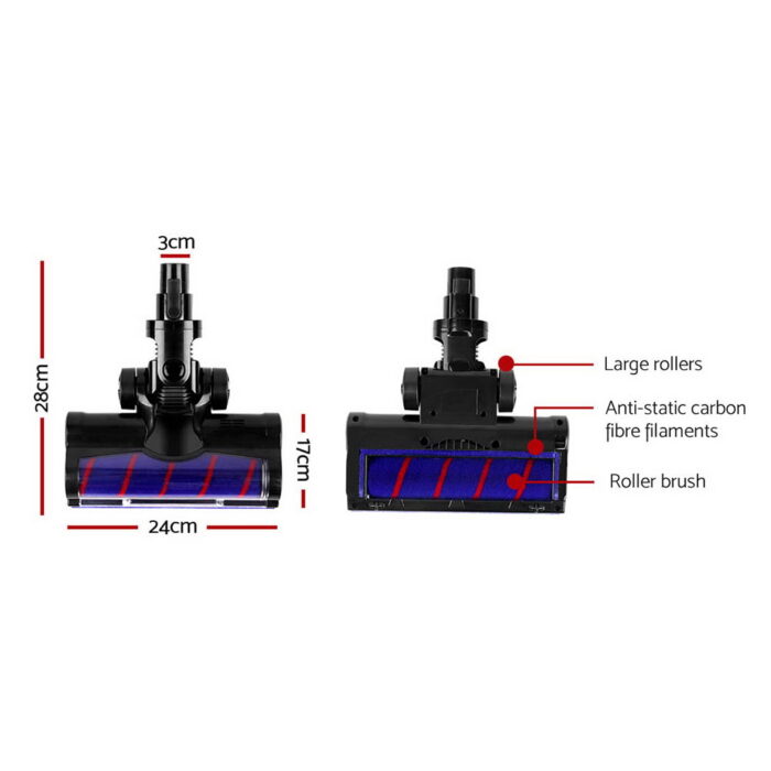 Devanti Handheld Vacuum Cleaner Motorised Roller Brush Head - Image 2
