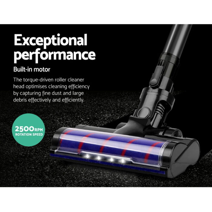Devanti Handheld Vacuum Cleaner Motorised Roller Brush Head - Image 4