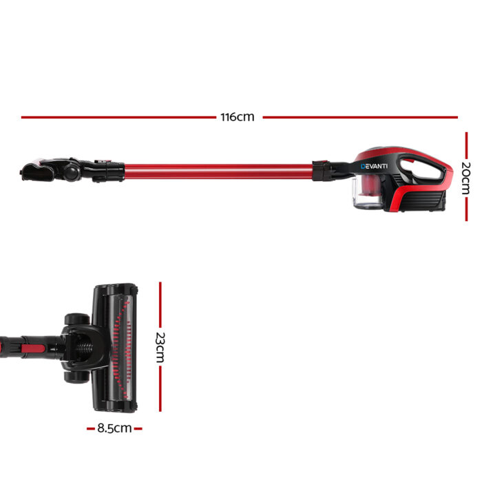 Devanti Handheld Vacuum Cleaner Cordless Stick Car Vacuum Cleaners HEPA Filters - Image 2