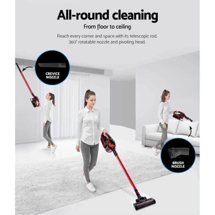 Devanti Handheld Vacuum Cleaner Cordless Stick Car Vacuum Cleaners HEPA Filters - Image 4