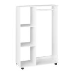 Oikiture Portable Wardrobe Open Storage Shelves Organizer Clothes Rack Hanging
