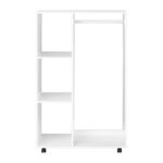 Oikiture Portable Wardrobe Open Storage Shelves Organizer Clothes Rack Hanging - Image 4