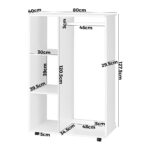 Oikiture Portable Wardrobe Open Storage Shelves Organizer Clothes Rack Hanging - Image 2