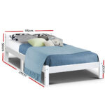 Artiss Bed Frame King Single Size Wooden White LEXI - Image 2