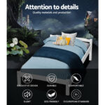 Artiss Bed Frame King Single Size Wooden White LEXI - Image 3
