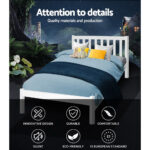 Artiss Bed Frame King Single Size Wooden White SOFIE - Image 3