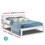 Artiss Bed Frame Queen Size Wooden White SOFIE - Image 2