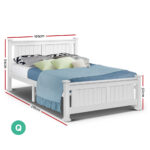 Artiss Bed Frame Queen Size Wooden White RIO - Image 2