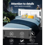 Artiss Bed Frame Queen Size Wooden White RIO - Image 3