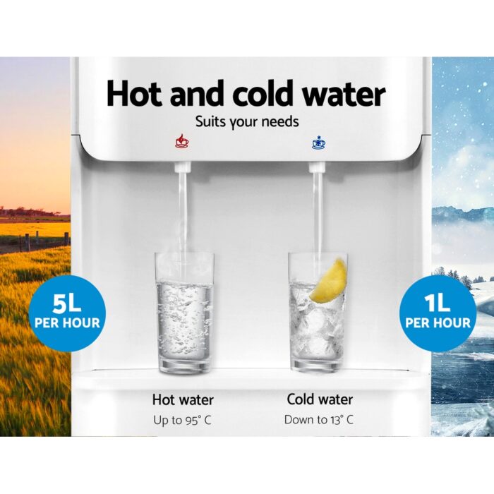 Devanti Water Cooler Dispenser Stand 22L Bottle White - Image 4