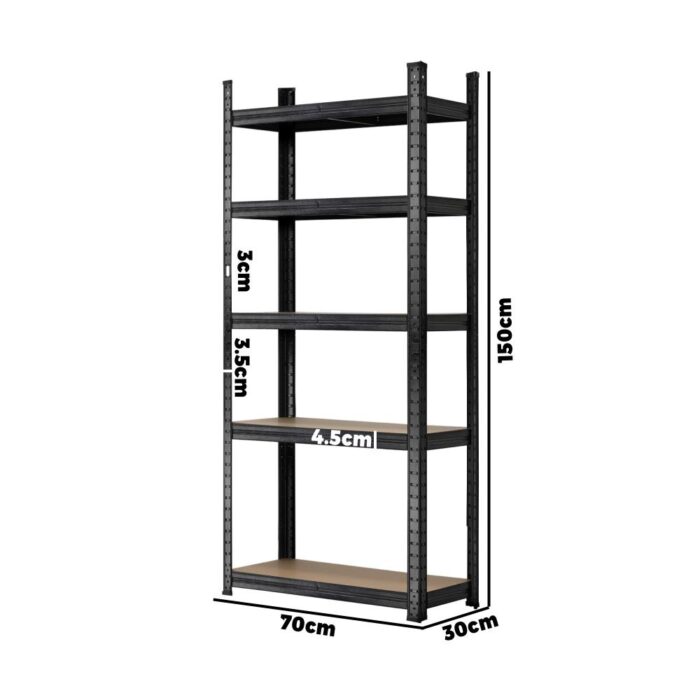 Sharptoo Warehouse Storage Rack Steel Frame 1.5m Black - Image 5