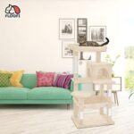 Floofi 118cm Plush Cat Condo Cat Tree Beige - Image 2