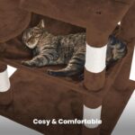 Floofi 118cm Plush Cat Condo Cat Tree Brown - Image 3