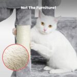 Floofi 118cm Plush Cat Condo Cat Tree Light Grey - Image 2