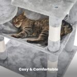 Floofi 118cm Plush Cat Condo Cat Tree Light Grey - Image 3
