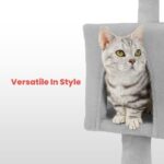 Floofi 118cm Plush Cat Condo Cat Tree Light Grey - Image 4