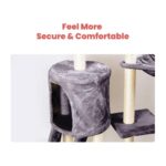 Floofi 138cm 5 Layer Plush Cat Condo Cat Tree Dark Grey - Image 2