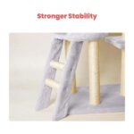 Floofi 138cm 5 Layer Plush Cat Condo Cat Tree Light Grey - Image 4