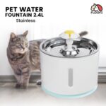 Floofi 2.4L Automatic Stainless Steel Top Water Fountain Drinking Dispenser And Filter Blue - Image 2