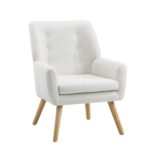 Oikiture Armchair Sherpa White