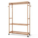Artiss Clothes Rack Coat Stand 165x112cm Hanger Wheels