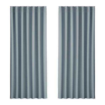 Artiss 2X Blockout Curtains Eyelet 240x230cm Grey