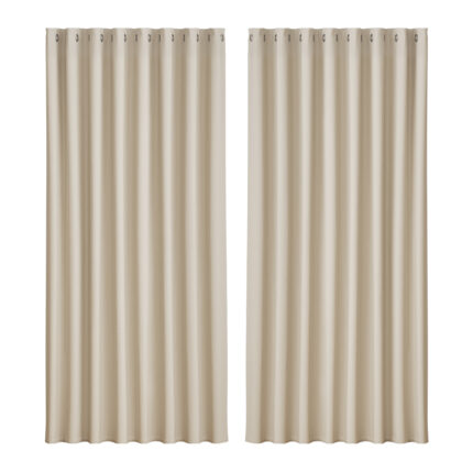 Artiss 2X Blockout Curtains Eyelet 300x230cm Beige